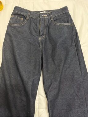 Dark Blue Denim Baggy Jeans - LEWKIN